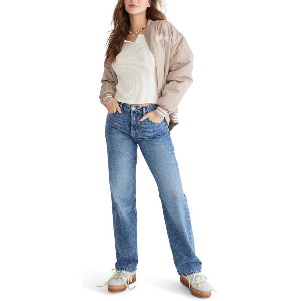 Women's High-Rise Baggy Jeans Cotton Recycled Vintage Style Relaxed Fit - Picture 5 of 5